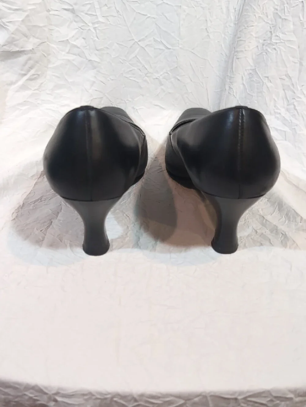 croft & barrow Black Leather Mid Heel Pumps